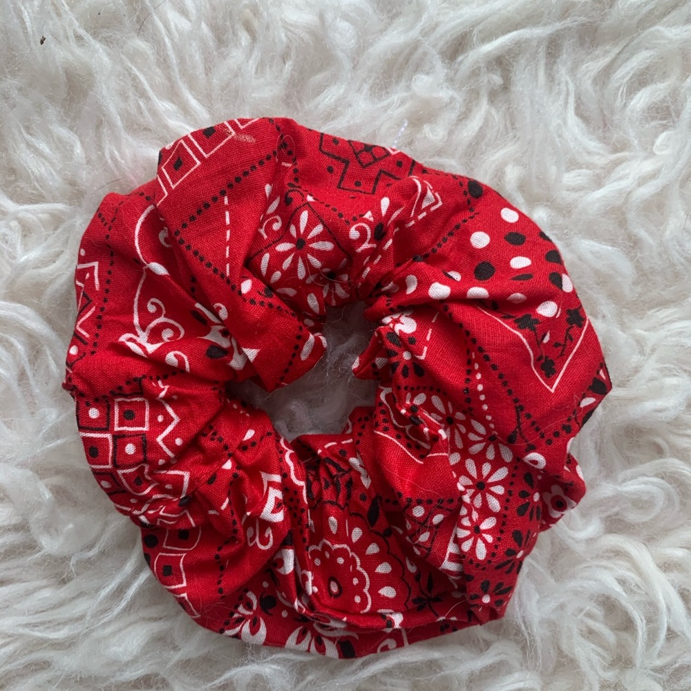 Red Paisley Scrunchie